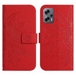 Skin Feel Custodia per cellulare in pelle con motivo a fiori di sole con cordino, For Xiaomi Poco X4 GT, For Xiaomi Poco X4 Pro 5G