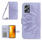 Skin Feel Custodia per cellulare in pelle con motivo a fiori di sole con cordino, For Xiaomi Poco X4 GT, For Xiaomi Poco X4 Pro 5G