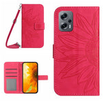 Skin Feel Custodia per cellulare in pelle con motivo a fiori di sole con cordino, For Xiaomi Poco X4 GT, For Xiaomi Poco X4 Pro 5G