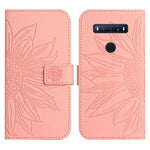 Skin Feel Custodia per cellulare in pelle con motivo a fiori di sole con cordino, For TCL 10 SE, For TCL 20 Pro 5G