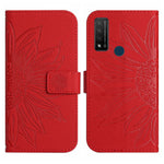 Skin Feel Custodia per cellulare in pelle con motivo a fiori di sole con cordino, For TCL 20 R/20 AX 5G/Bremen 5G, For TCL 20 SE