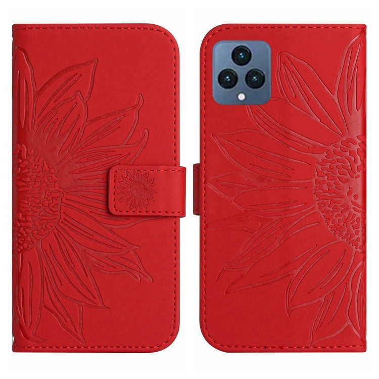 Skin Feel Custodia per cellulare in pelle con motivo a fiori di sole con cordino, For T-Mobile Revvl 6 5G, For T-Mobile Revvl 6 Pro 5G