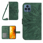 Skin Feel Custodia per cellulare in pelle con motivo a fiori di sole con cordino, For T-Mobile Revvl 6 5G, For T-Mobile Revvl 6 Pro 5G