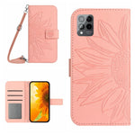 Skin Feel Custodia per cellulare in pelle con motivo a fiori di sole con cordino, For T-Mobile Revvl 6 5G, For T-Mobile Revvl 6 Pro 5G