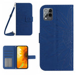 Skin Feel Custodia per cellulare in pelle con motivo a fiori di sole con cordino, For T-Mobile Revvl 6 5G, For T-Mobile Revvl 6 Pro 5G