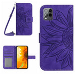 Skin Feel Custodia per cellulare in pelle con motivo a fiori di sole con cordino, For T-Mobile Revvl 6 5G, For T-Mobile Revvl 6 Pro 5G