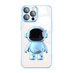 Custodia per telefono con supporto per astronauta per PC galvanico con pellicola per lenti, For iPhone 14, For iPhone 14 Plus, For iPhone 14 Pro, For iPhone 14 Pro Max
