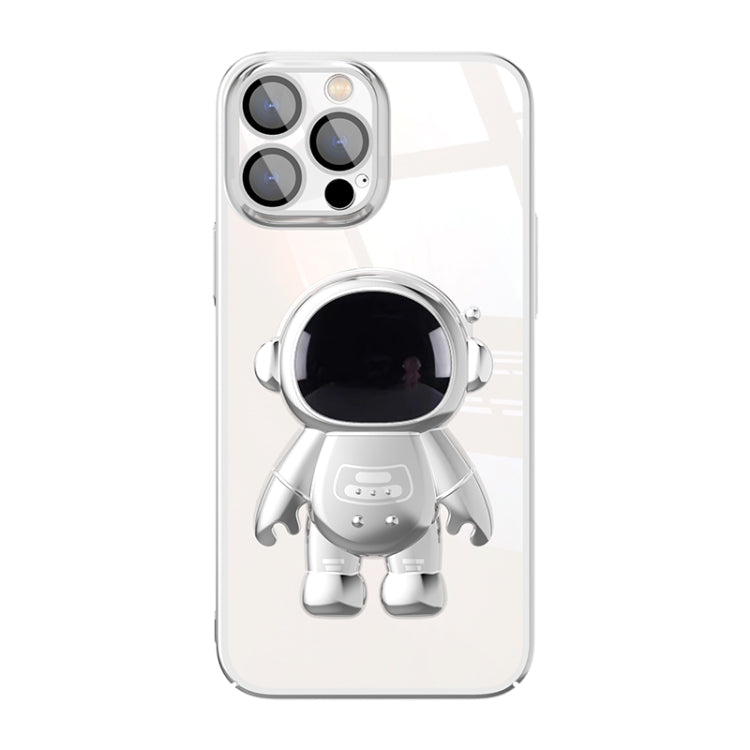 Custodia per telefono con supporto per astronauta per PC galvanico con pellicola per lenti, For iPhone 13, For iPhone 13 Pro, For iPhone 13 Pro Max, For iPhone 12, For iPhone 12 Pro