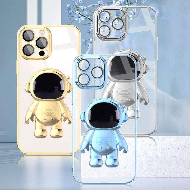 Custodia per telefono con supporto per astronauta per PC galvanico con pellicola per lenti, For iPhone 13, For iPhone 13 Pro, For iPhone 13 Pro Max, For iPhone 12, For iPhone 12 Pro