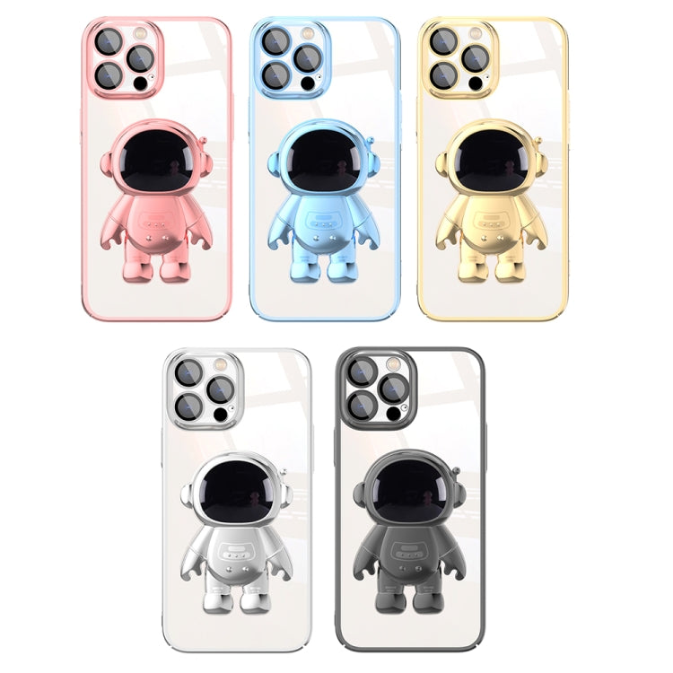 Custodia per telefono con supporto per astronauta per PC galvanico con pellicola per lenti, For iPhone 12 Pro Max, For iPhone 11, For iPhone 11 Pro, For iPhone 11 Pro Max