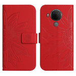 Skin Feel Custodia per cellulare in pelle con motivo a fiori di sole con cordino, For Nokia 5.4, For Nokia C01 Plus