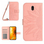 Skin Feel Custodia per cellulare in pelle con motivo a fiori di sole con cordino, For Nokia 5.4, For Nokia C01 Plus
