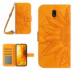 Skin Feel Custodia per cellulare in pelle con motivo a fiori di sole con cordino, For Nokia 5.4, For Nokia C01 Plus