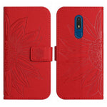 Skin Feel Custodia per cellulare in pelle con motivo a fiori di sole con cordino, For Nokia C3, For Nokia C10 / C20