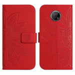 Skin Feel Custodia per cellulare in pelle con motivo a fiori di sole con cordino, For Nokia G50 5G, For Nokia G300