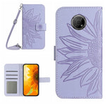 Skin Feel Custodia per cellulare in pelle con motivo a fiori di sole con cordino, For Nokia G50 5G, For Nokia G300