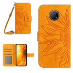 Skin Feel Custodia per cellulare in pelle con motivo a fiori di sole con cordino, For Nokia G50 5G, For Nokia G300