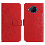 Skin Feel Custodia per cellulare in pelle con motivo a fiori di sole con cordino, For Nokia X20, For Nokia X100