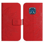 Skin Feel Custodia per cellulare in pelle con motivo a fiori di sole con cordino, For Nokia XR20
