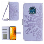 Skin Feel Custodia per cellulare in pelle con motivo a fiori di sole con cordino, For Nokia XR20
