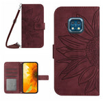 Skin Feel Custodia per cellulare in pelle con motivo a fiori di sole con cordino, For Nokia XR20