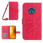 Skin Feel Custodia per cellulare in pelle con motivo a fiori di sole con cordino, For Nokia XR20