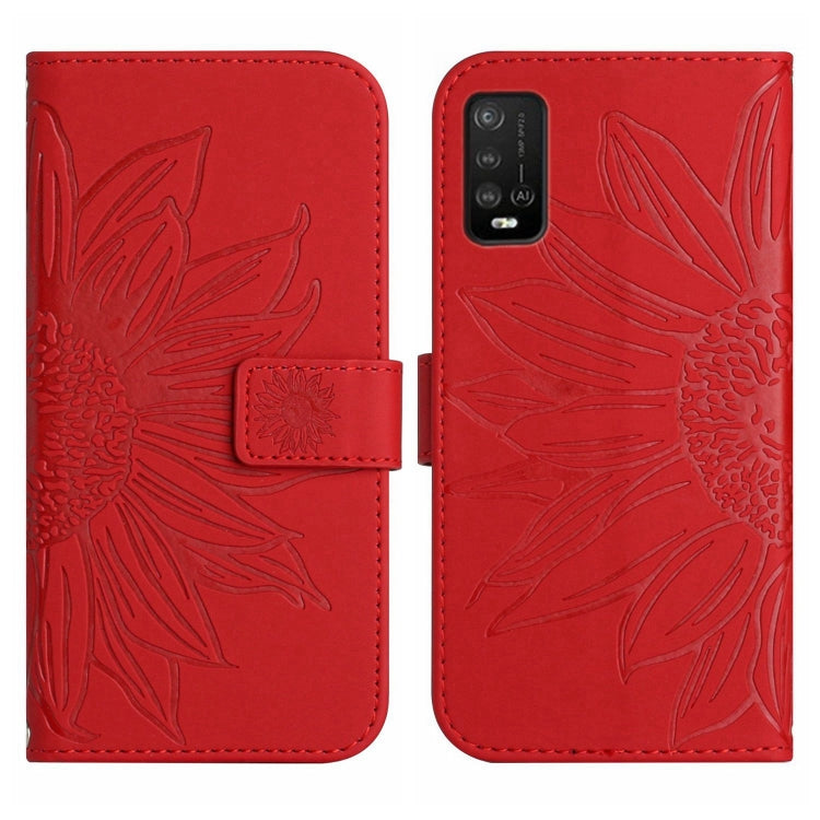 Skin Feel Custodia per cellulare in pelle con motivo a fiori di sole con cordino, For Wiko Power U10 / U20, For Wiko Power U30