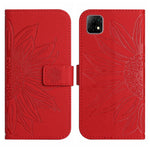 Skin Feel Custodia per cellulare in pelle con motivo a fiori di sole con cordino, For Wiko T3, For Wiko T10