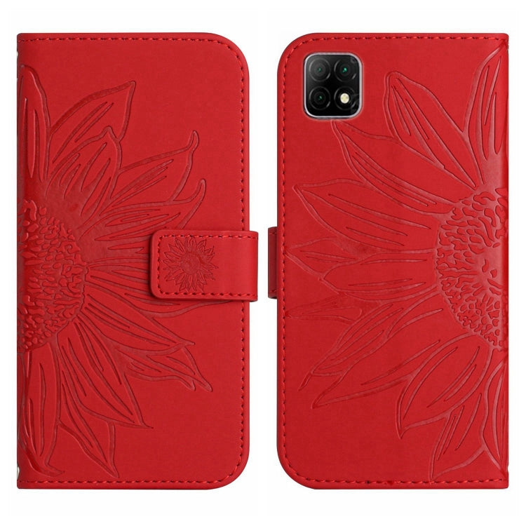 Skin Feel Custodia per cellulare in pelle con motivo a fiori di sole con cordino, For Wiko T3, For Wiko T10