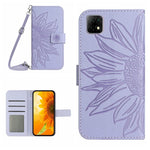 Skin Feel Custodia per cellulare in pelle con motivo a fiori di sole con cordino, For Wiko T3, For Wiko T10