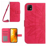 Skin Feel Custodia per cellulare in pelle con motivo a fiori di sole con cordino, For Wiko T3, For Wiko T10