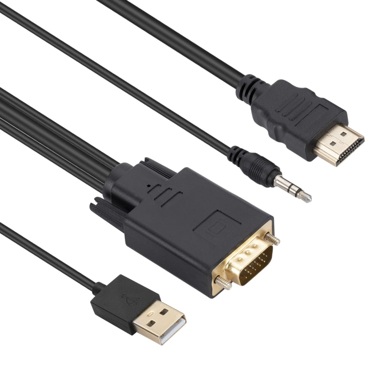 Cavo adattatore da VGA a HDMI con alimentatore per banda audio, lunghezza: 1,8 m