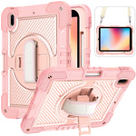 Custodia antiurto in silicone antiurto a contrasto di colore con rotazione a 360 gradi + custodia per tablet PC, For iPad 10th Gen 10.9 2022