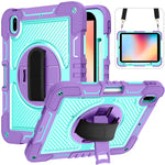 Custodia antiurto in silicone antiurto a contrasto di colore con rotazione a 360 gradi + custodia per tablet PC, For iPad 10th Gen 10.9 2022