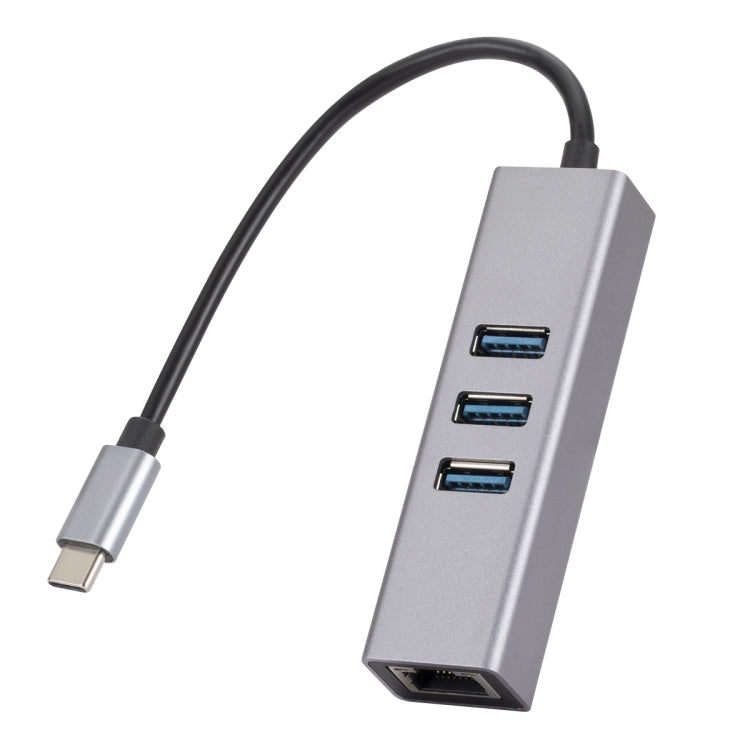 SL-030 USB-C/Tipo-C a Gigabit Ethernet RJ45 e 3 adattatori USB 3.0 HUB convertitore, USB-C / Type-C to RJ45 & 3 x USB