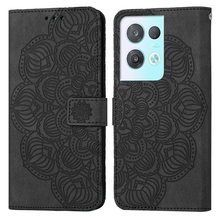 Custodia per cellulare in pelle flip goffrata con mandala, For OPPO Reno8 Pro, For Samsung Galaxy S23 5G, For Samsung Galaxy S23+ 5G, For Samsung Galaxy S23 Ultra 5G