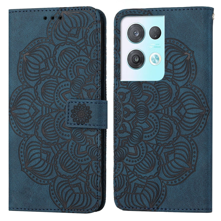 Custodia per cellulare in pelle flip goffrata con mandala, For OPPO Reno8 Pro, For Samsung Galaxy S23 5G, For Samsung Galaxy S23+ 5G, For Samsung Galaxy S23 Ultra 5G