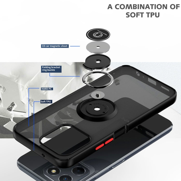 Custodia per telefono Q Shadow 1 serie TPU + PC con anello, For Honor X8 5G, For vivo Y35