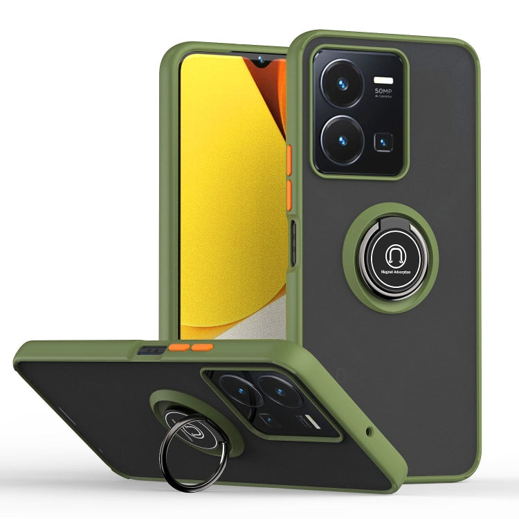 Custodia per telefono Q Shadow 1 serie TPU + PC con anello, For Honor X8 5G, For vivo Y35
