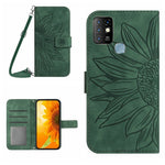Skin Feel Custodia per cellulare in pelle con motivo a fiori di sole con cordino, For Infinix Hot 10, For Infinix Hot 10i / Smart 5 Pro