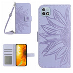Skin Feel Custodia per cellulare in pelle con motivo a fiori di sole con cordino, For Infinix Hot 10, For Infinix Hot 10i / Smart 5 Pro