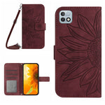 Skin Feel Custodia per cellulare in pelle con motivo a fiori di sole con cordino, For Infinix Hot 10, For Infinix Hot 10i / Smart 5 Pro