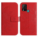Skin Feel Custodia per cellulare in pelle con motivo a fiori di sole con cordino, For Infinix Hot 10S / 10S NFC, For Infinix Hot 11