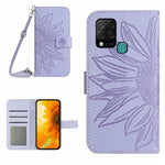 Skin Feel Custodia per cellulare in pelle con motivo a fiori di sole con cordino, For Infinix Hot 10S / 10S NFC, For Infinix Hot 11