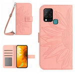 Skin Feel Custodia per cellulare in pelle con motivo a fiori di sole con cordino, For Infinix Hot 10S / 10S NFC, For Infinix Hot 11