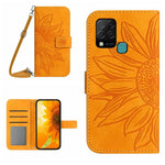Skin Feel Custodia per cellulare in pelle con motivo a fiori di sole con cordino, For Infinix Hot 10S / 10S NFC, For Infinix Hot 11