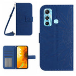 Skin Feel Custodia per cellulare in pelle con motivo a fiori di sole con cordino, For Infinix Hot 10S / 10S NFC, For Infinix Hot 11