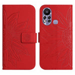 Skin Feel Custodia per cellulare in pelle con motivo a fiori di sole con cordino, For Infinix Hot 11S, For Infinix Hot 11S NFC