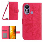 Skin Feel Custodia per cellulare in pelle con motivo a fiori di sole con cordino, For Infinix Hot 11S, For Infinix Hot 11S NFC