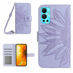 Skin Feel Custodia per cellulare in pelle con motivo a fiori di sole con cordino, For Infinix Hot 12, For Infinix Hot 12 Play